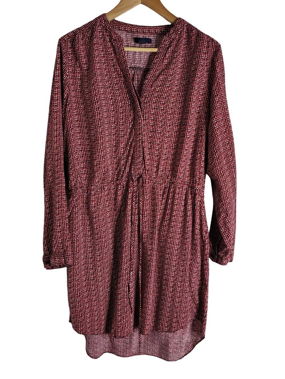 Red & Black Printed Long Sleeve Tunic Dress